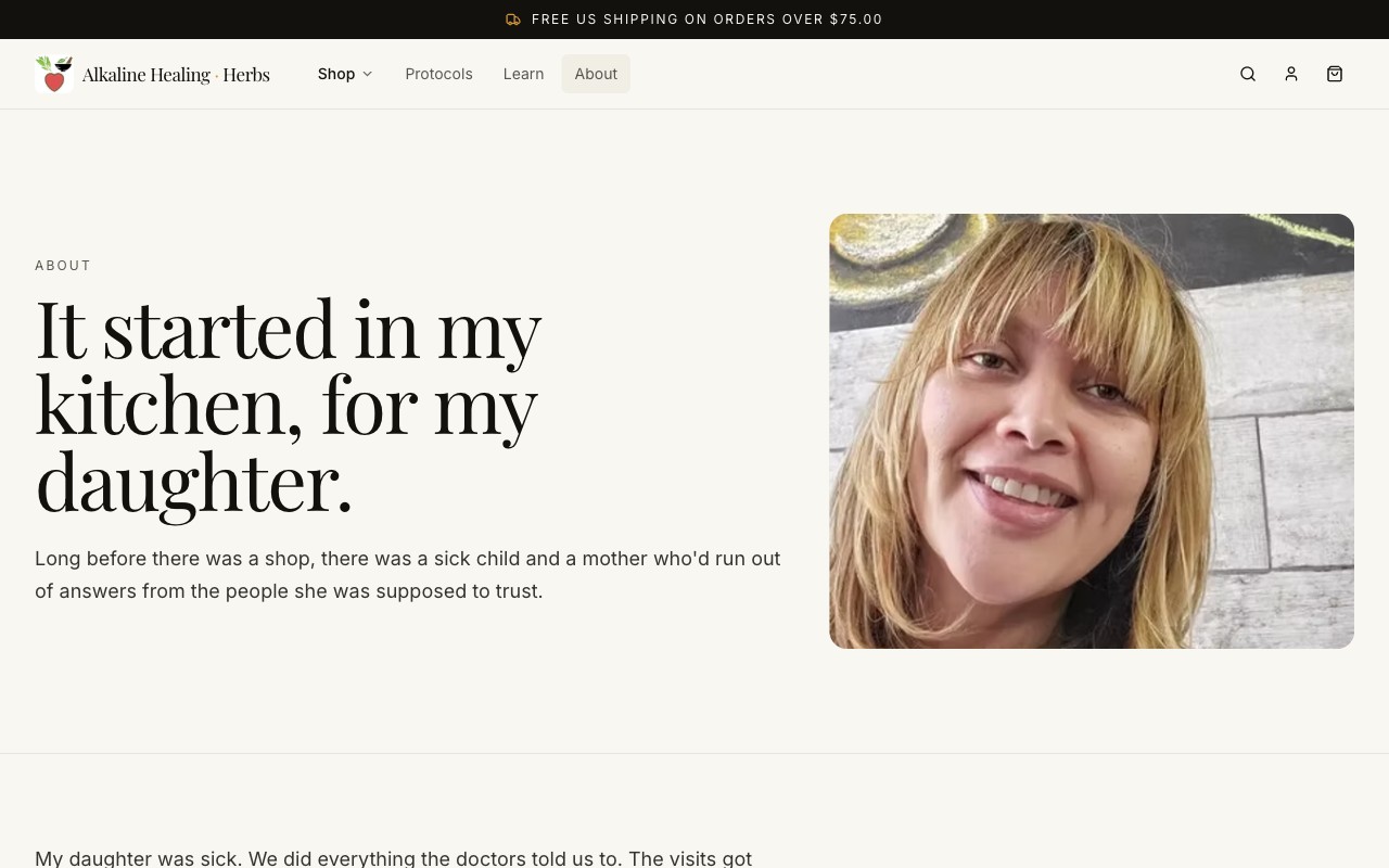 Alkaline Healing Herbs · the founder's story