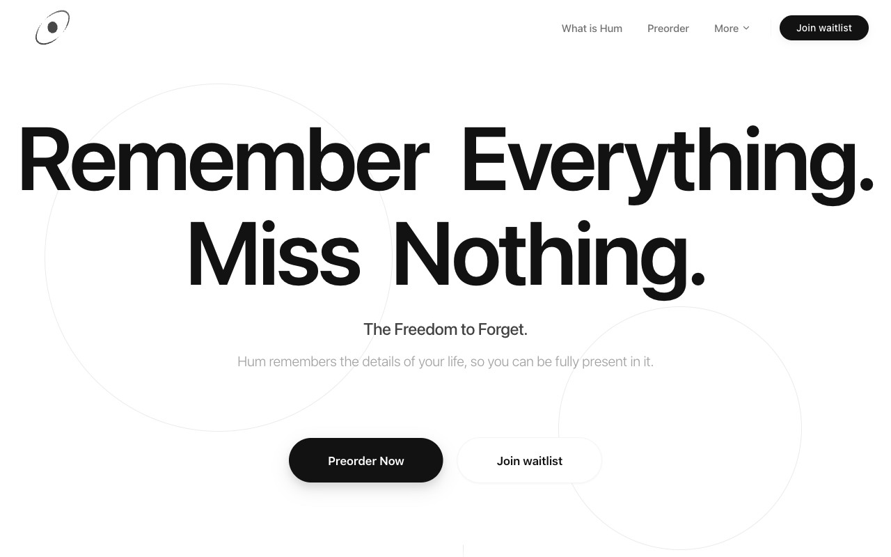 Hum Industries — Remember Everything. Miss Nothing.